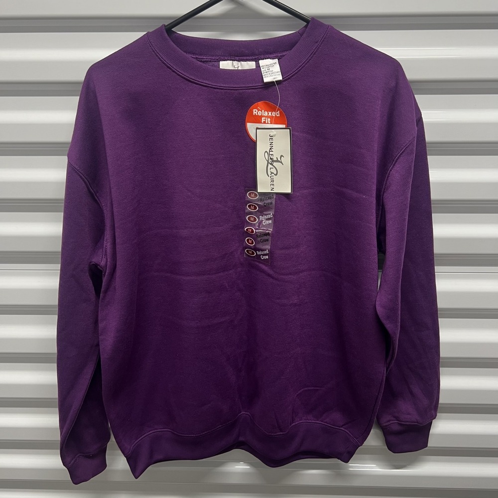 Jennifer Lauren Sweatshirt Size M Womens Purple Relaxed Crew Neck Fleece NWT — photo 2